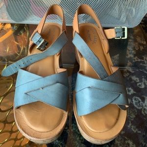 Blue platform sandals. Super comfy! Size 7
